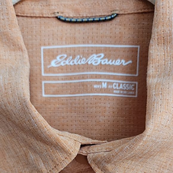 Eddie Bauer Short Sleeve Orange Shirt, Medium - Picture 4 of 5